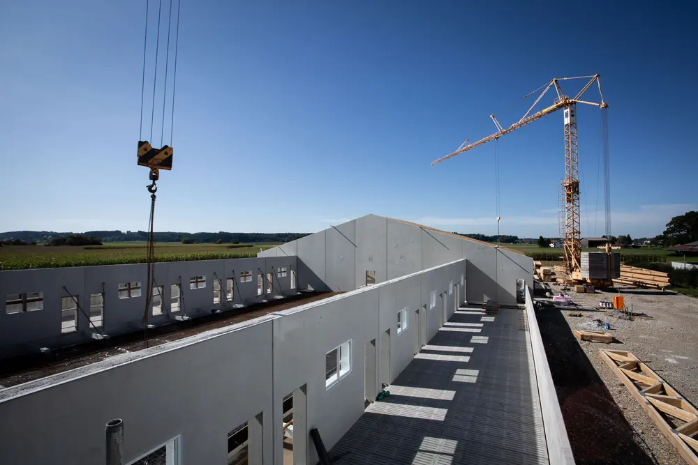 Baustelle: Hallenbau
